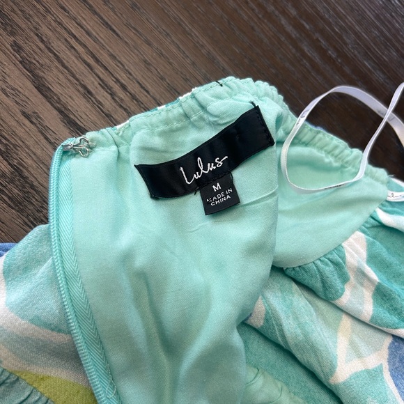 Lulu's Yellow and Green Ruched Tiered Sundress - Picture 7 of 12